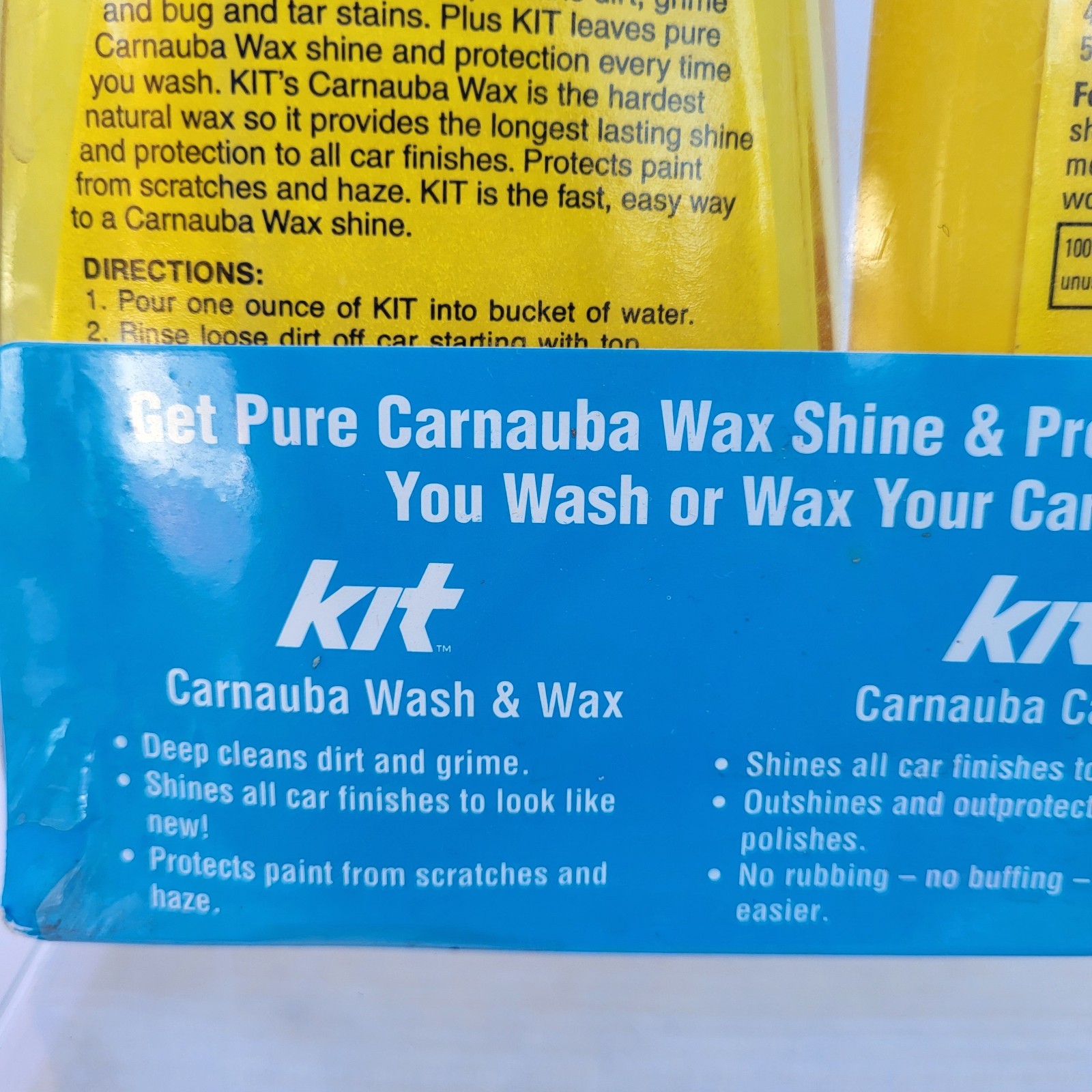Kit Carnauba Liquid Car Wax & Carnauba Wash-Wax Long Lasting Shine Set 2 Bottles