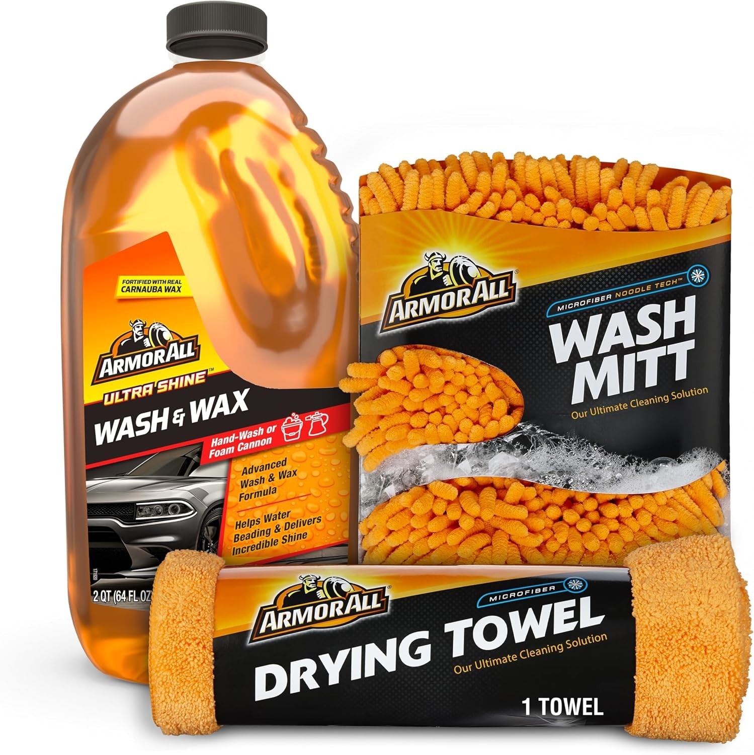 Car Wash Kit Complete 3-Piece Car Cleaning Set With Car Wash Soap Drying Towel
