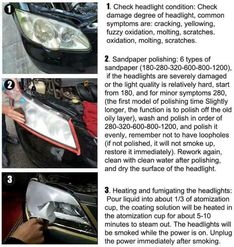 Atomizing Cup Car Headlight Lens Repair Tool Restoration Auto Restore Kit…