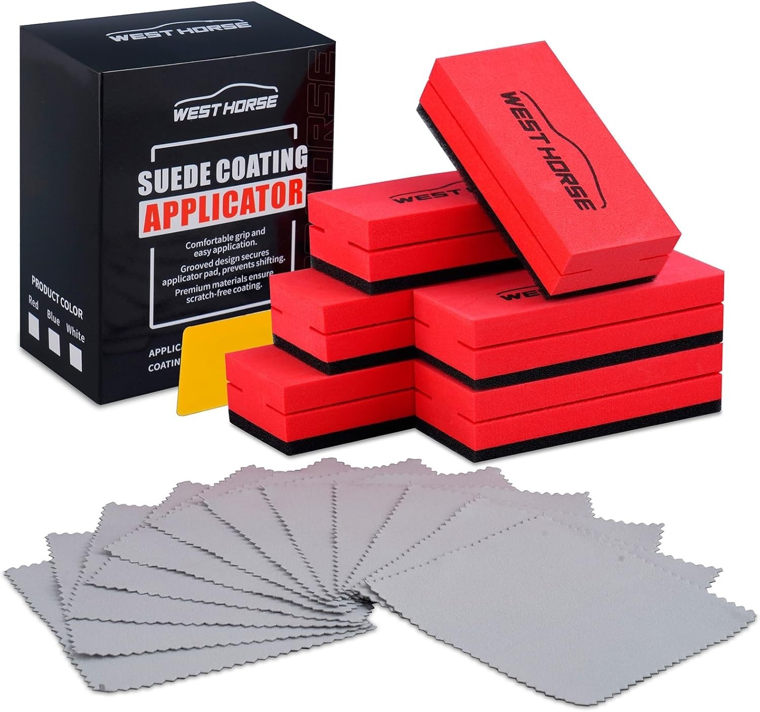 6PCS Ceramic Coating Applicator Sponge Blocks + 12PCS Suede Cloth – Car Deta…