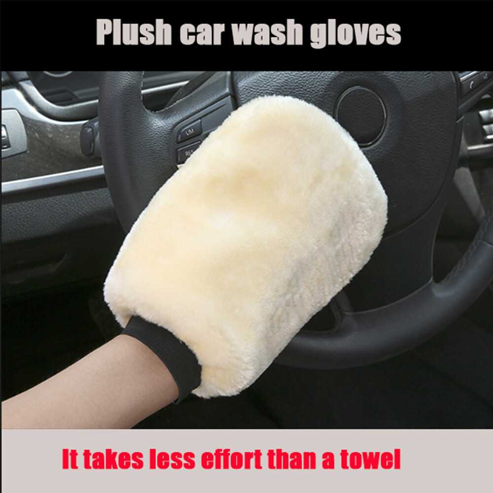 Car Cleaning Soft Washing Gloves Brush Wool Glove Motorcycle Washer Styling Wash