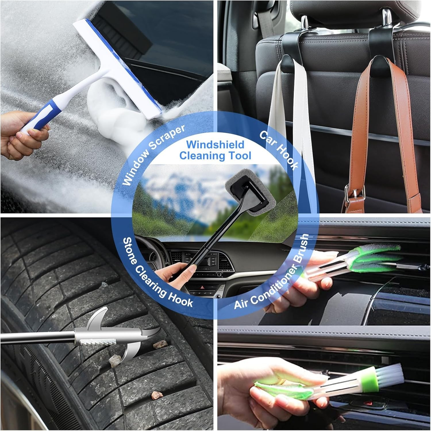 Deluxe 43pc Car Cleaning Kit: Mop, Foam Gun, Vacuum, Detailing Brushes