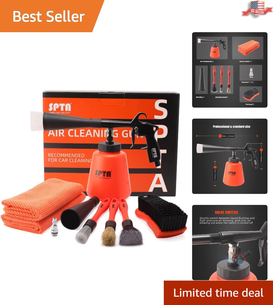 High-Pressure Car Cleaning Gun Kit – Essential Detailing Wash with 1L Bottle