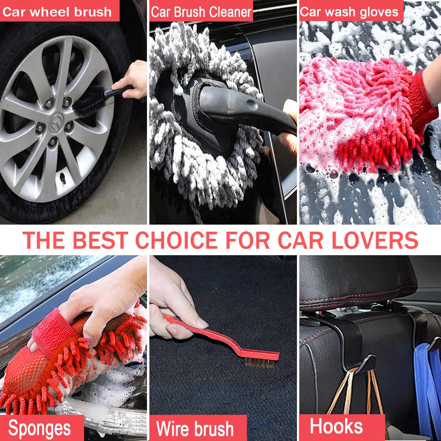 Car Wash Kit Car Wash Cleaning Kit with Car Wash Foam Gun Microfiber Sponge a…