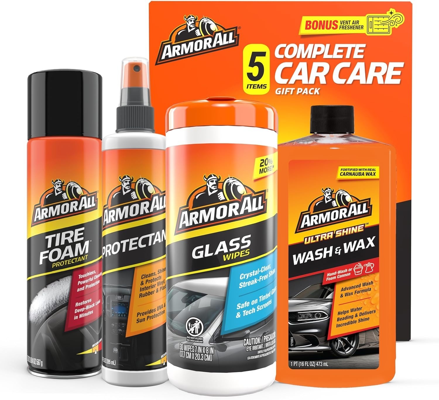 Armor All Car Wash and Car Cleaner Kit by Armor All, Includes Glass Wipes, Car W