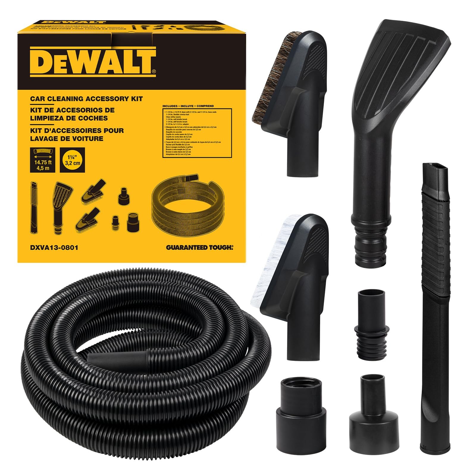 DEWALT 8Piece Car Detailing Vacuum Hose Accessory Kit, Shop Vac Attachments f…