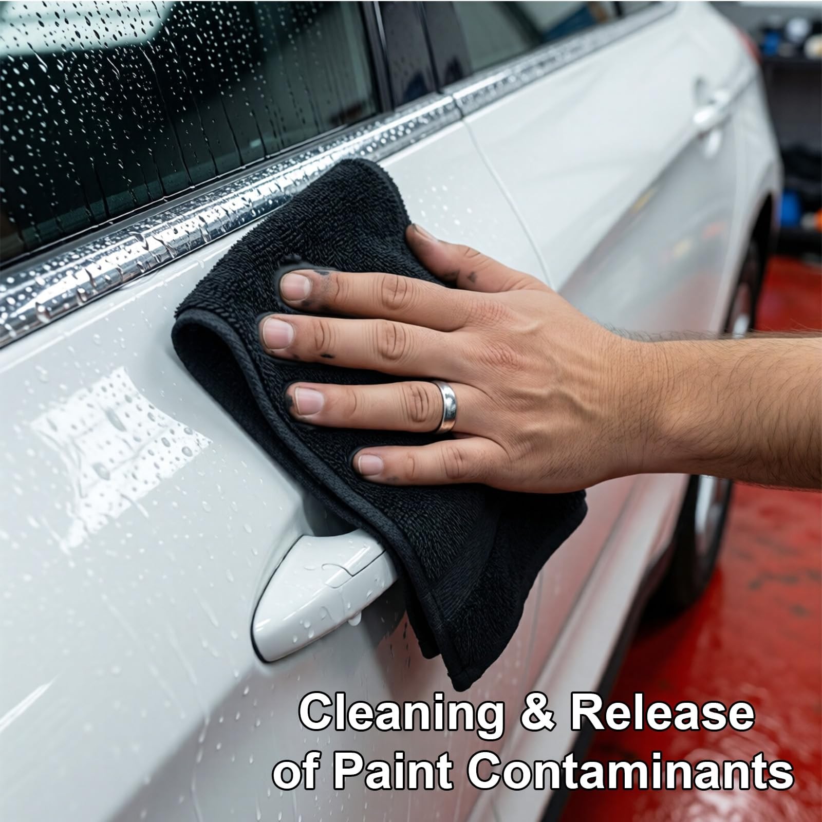 3 Pcs Clay Towel – Auto Detailing synthetic bar 12in. x 12in., Black
