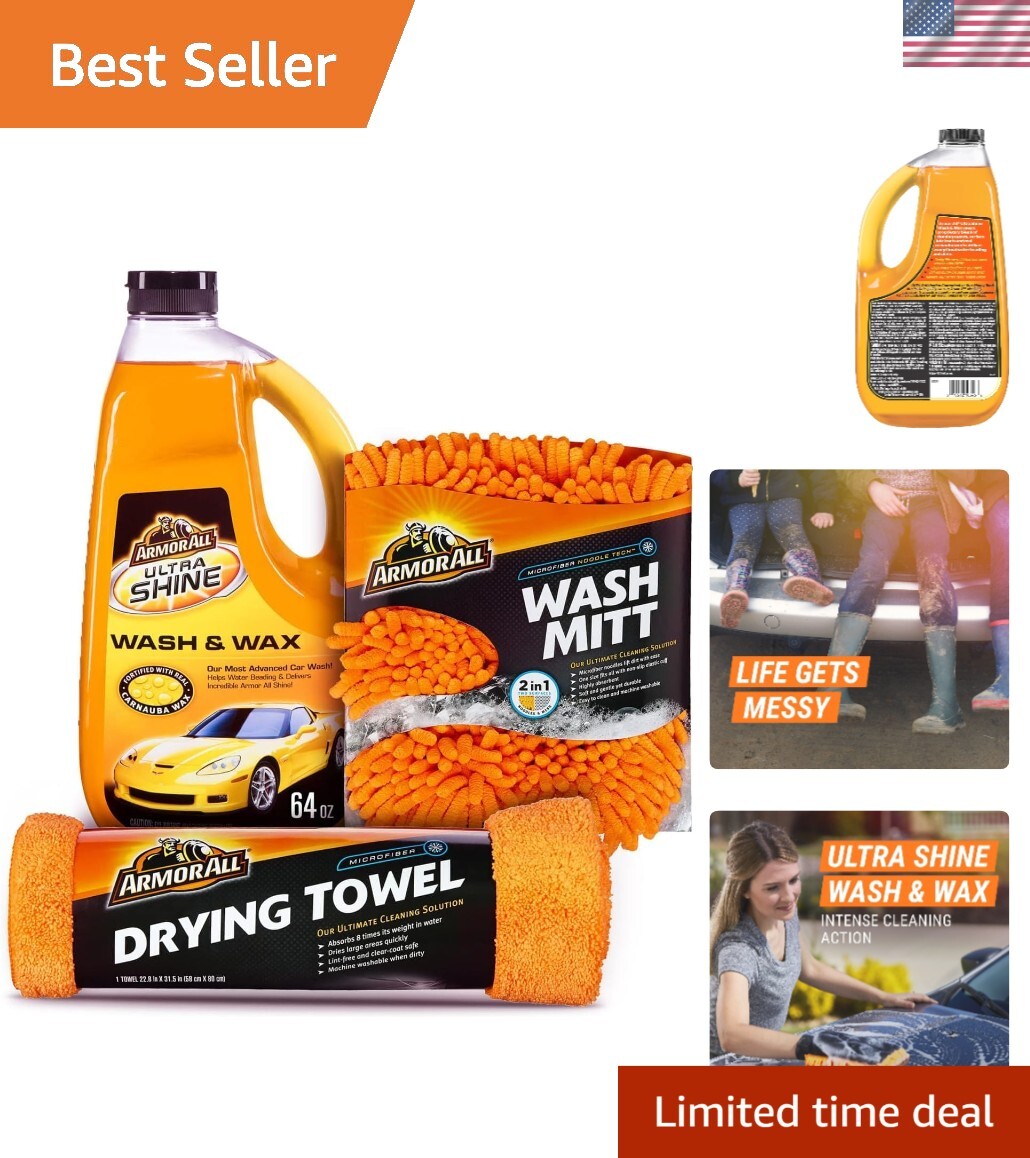 Luxury Car Wash Set with Proprietary Agents & Carnauba Wax Blend – Mirror Shine