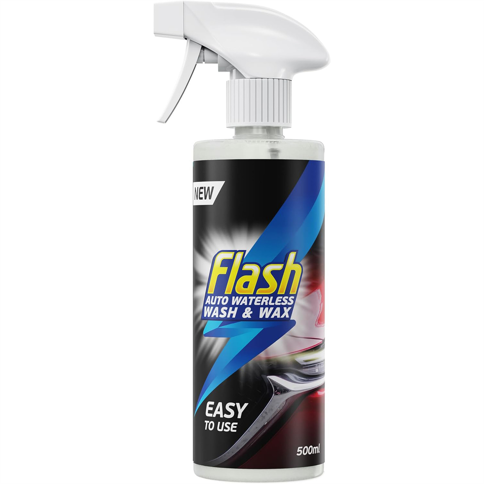 Flash Waterless Wash & Wax Quick & Effective Waterless Car Cleaner Spray 5x500ml