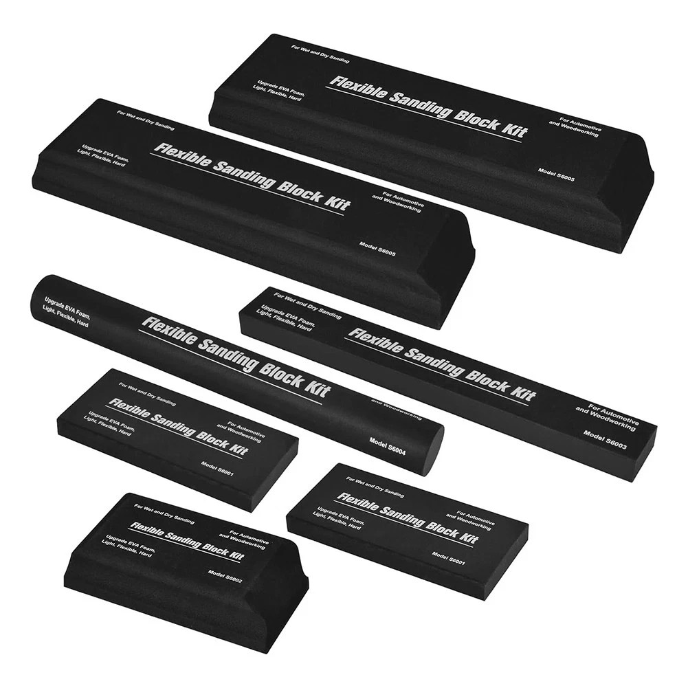 7 PCS Sanding Blocks Auto Body, Flexible Eva Foam Wet or Dry Sanding Kit,7451*`