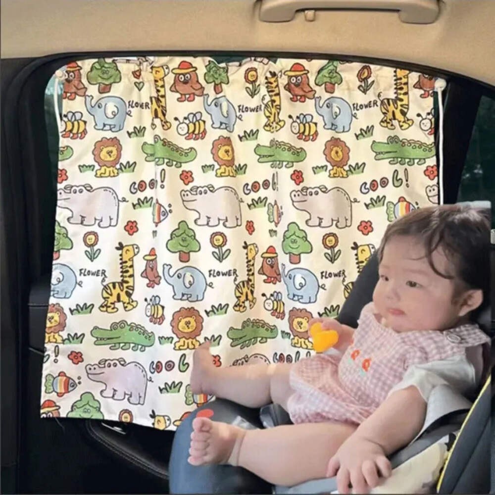 Suction Cup Curtain In The Car Window Sunshade Cover Cartoon Universal Side