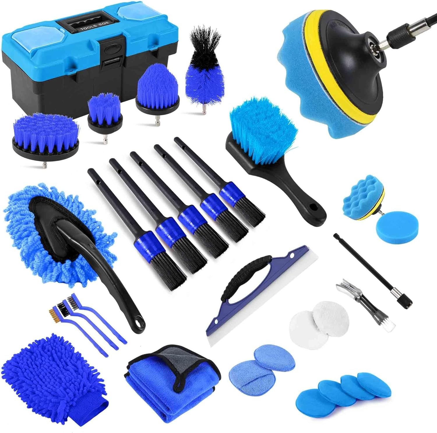 32Pcs Car Detailing Kit – Complete Auto Cleaning Supplies, Brushes & Tools Set