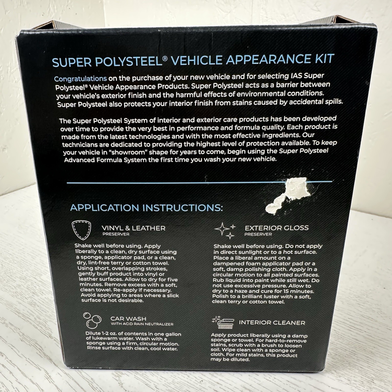 Super Polysteel Vehicle Appearance Kit – Car Wash, Vinyl/Leather Cond, Ext Gloss
