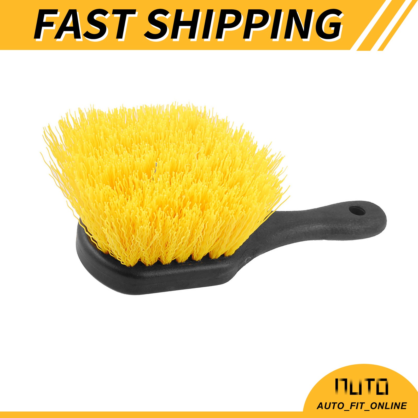 Nonslip Handle Car Carpet Scrubbing Brush Cleaner Black Yellow 8.1″ L