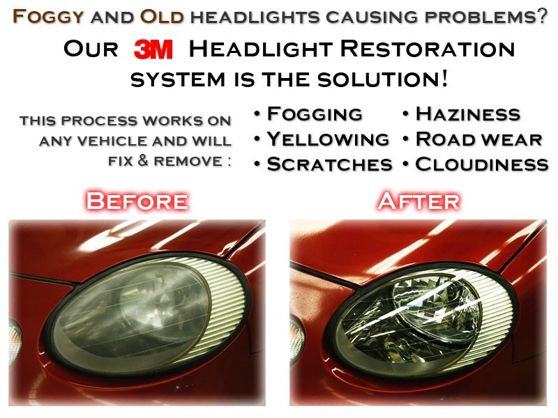 headlight Renewer Cleaner kit DIY For All Makes & Models Safety Hazard