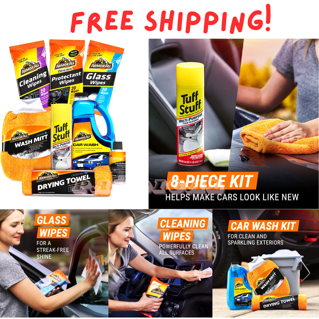 Armor All Car Wash and Cleaner Kit, Includes Cleaning Wipes for Car Interior, Cl