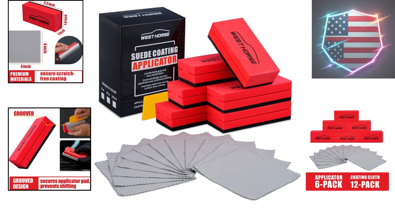6PCS Ceramic Coating Applicator Sponge Blocks + 12PCS Suede Cloth – Car Deta…