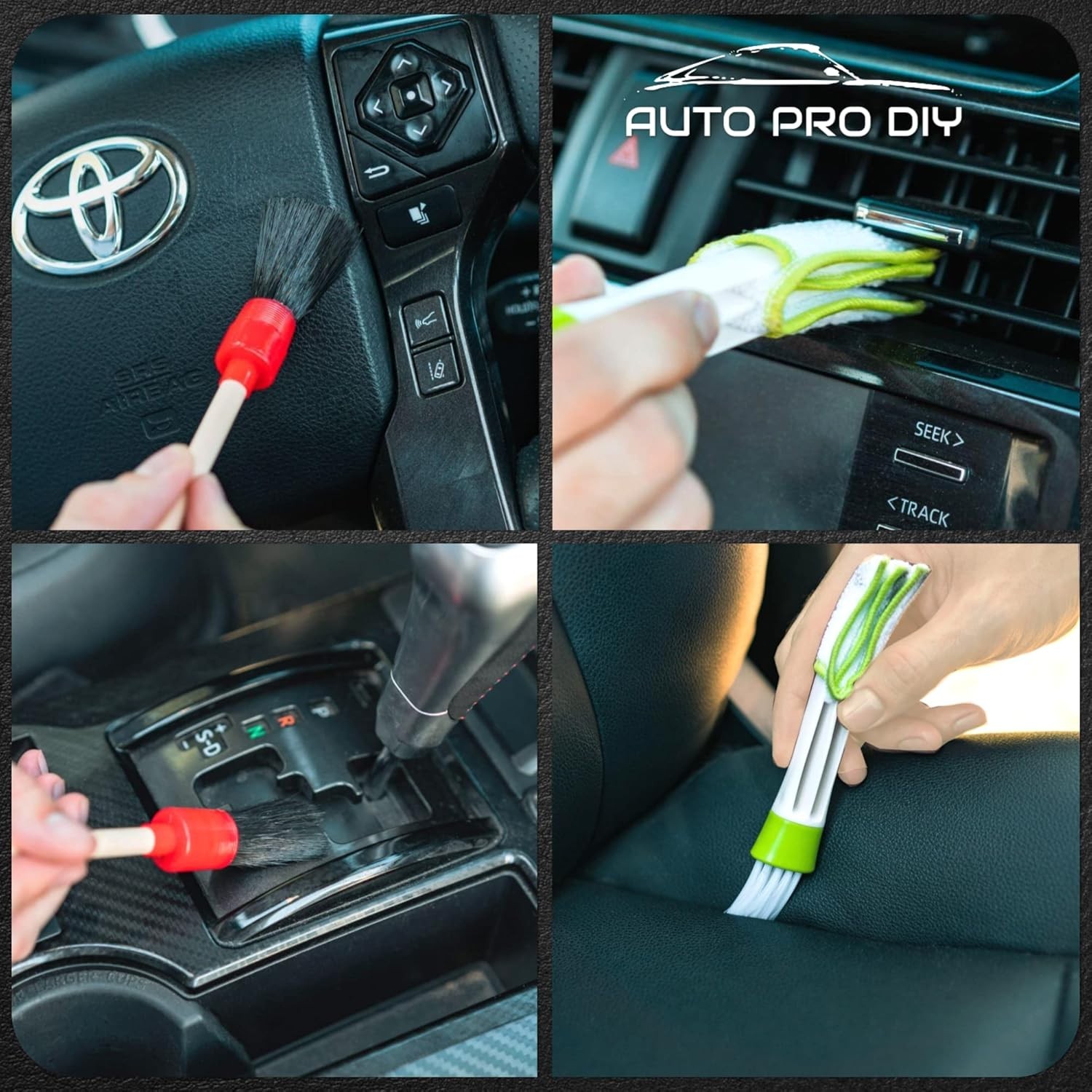11-Piece Automotive Detailing Kit – Boar Hair & Durable Wire Brushes