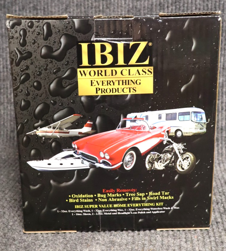 IBIZ World Class Everything Products Car Wash & Wax Polish Kit Set NIB USA Made