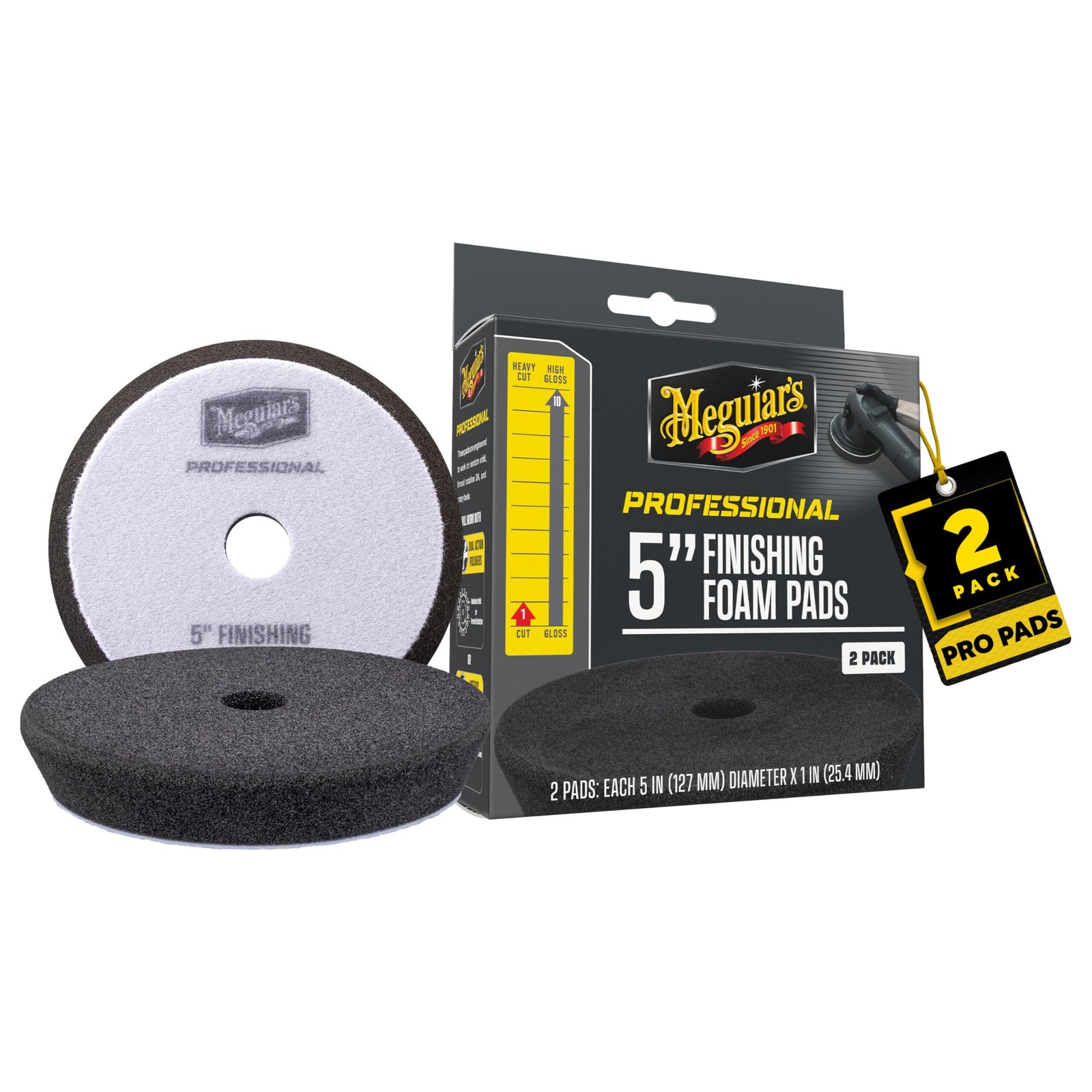 Meguiar’s 5″ Finishing Foam Pads Use To Apply A Car Wax To Protect 2 Pack M5FFP2