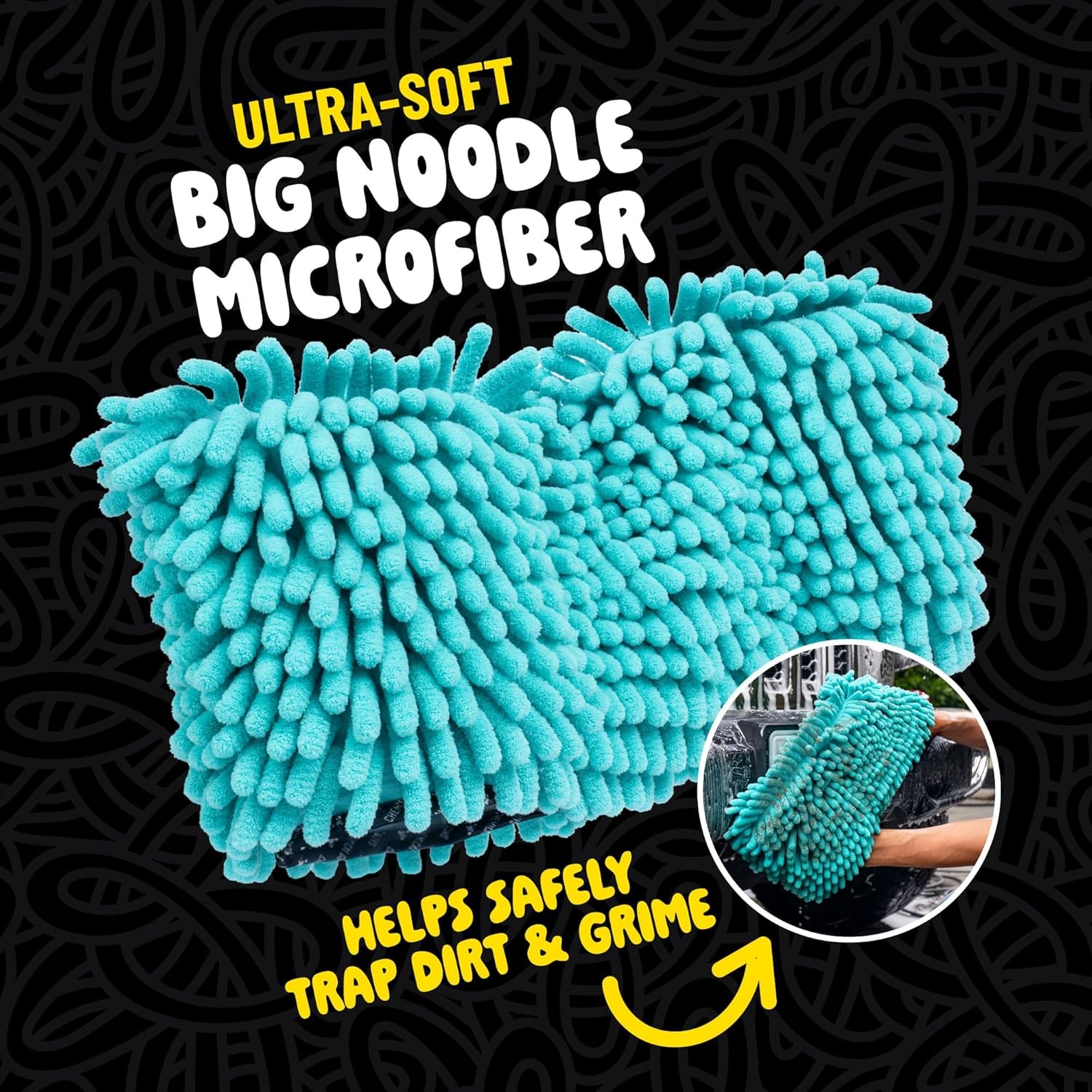 Chemical Guys – Big Noodle Grip & Glide 2-Handed Wash Mitt XL Wash Mitt