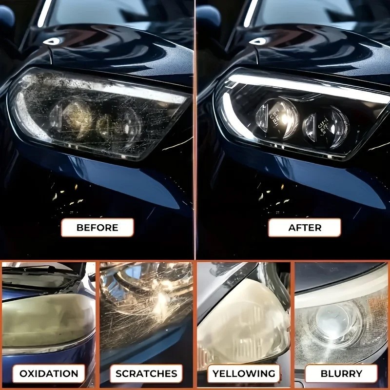 2X Headlight Polishing Liquid 50G Removes Cloudiness Yellowing Car P4B7