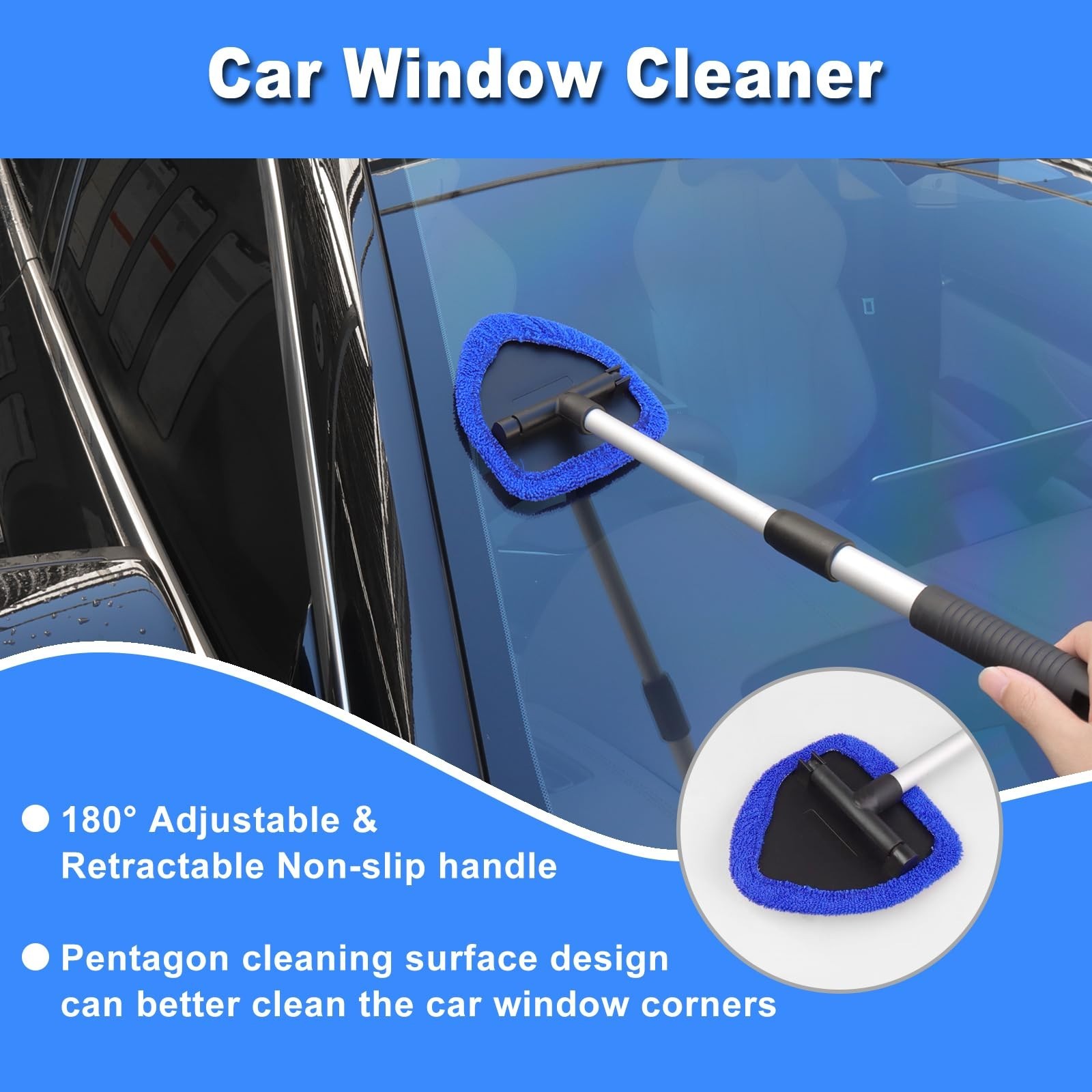 17pcs Car Detailing Kit – Interior Cleaner, Vacuum, Brushes & Windshield Tool