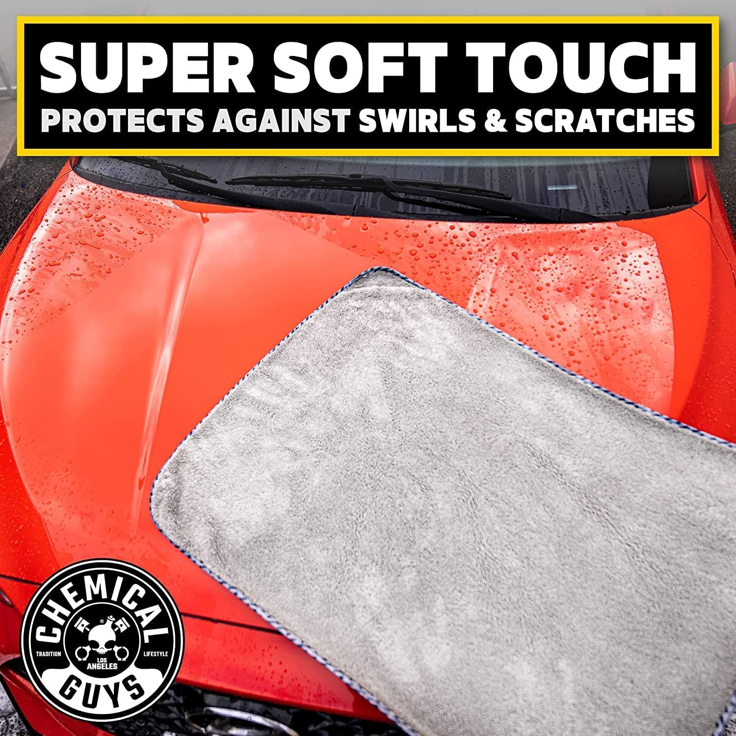 Microfiber Drying Towel 36 x 25 Inch Gray 2 Pack Chemical Guys Woolly Mammoth