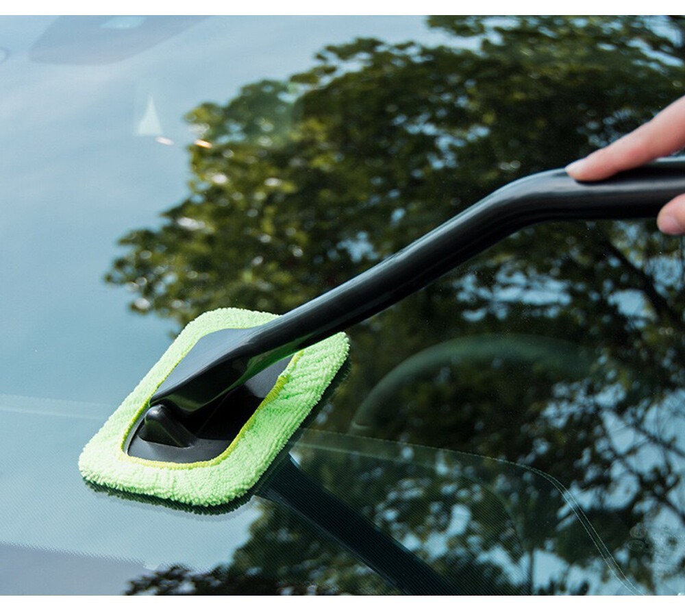 1×Windshield Cleaning Tool Car Window Wiper Cleaner Glass Brush & 5 Reusable Pad