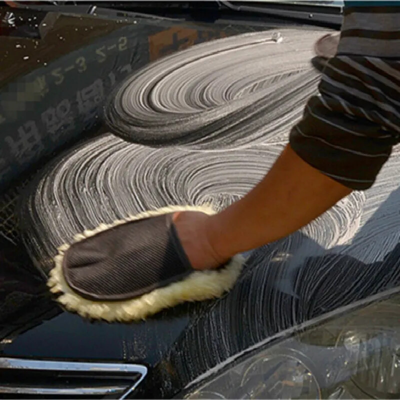 1 Piece Car Bumper Cleaning Washer Car Styling Wool Soft Car Washing Gloves