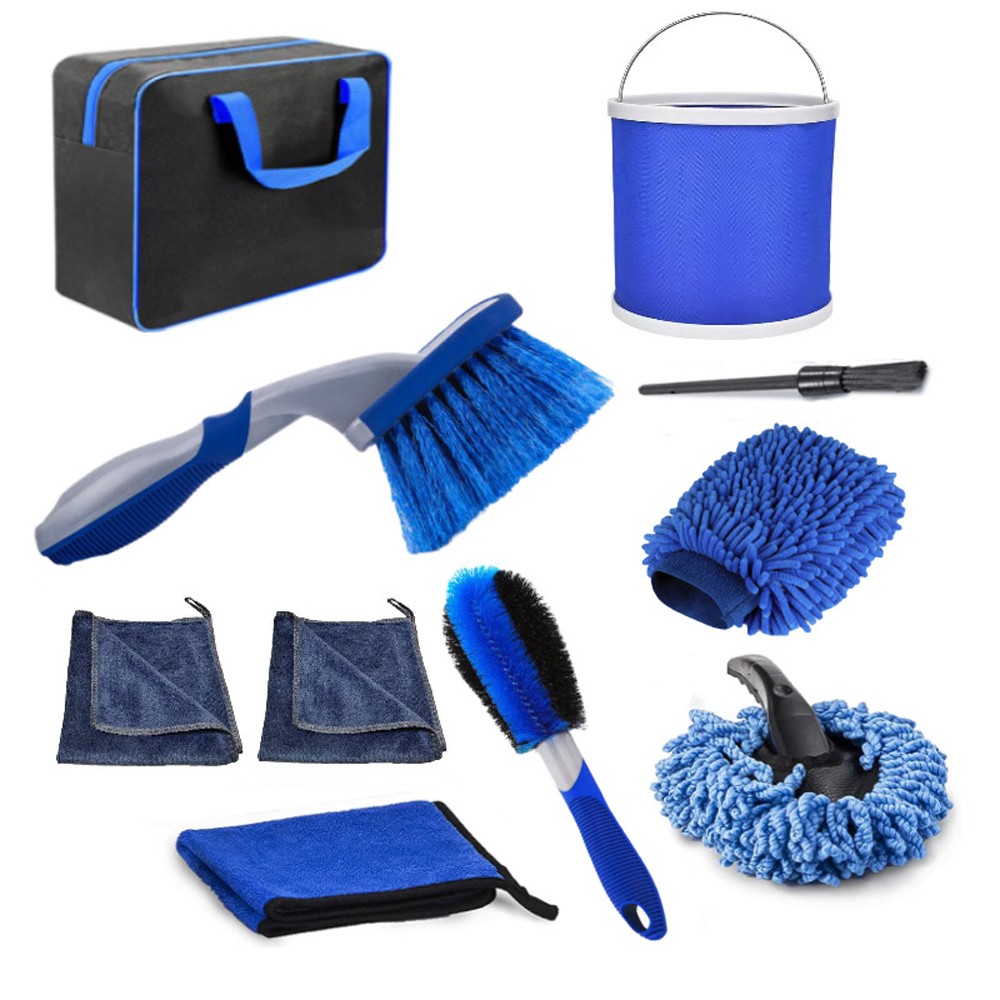 10PCS Car Wash Cleaning Tools Kit Automobile Detailing Brush Dash Duster Br SQYW