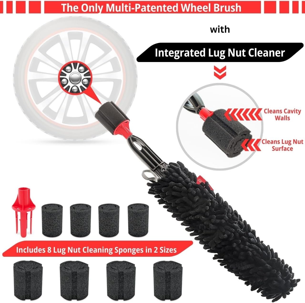 Wheel Detailing Kit with Lug Nut Cleaner