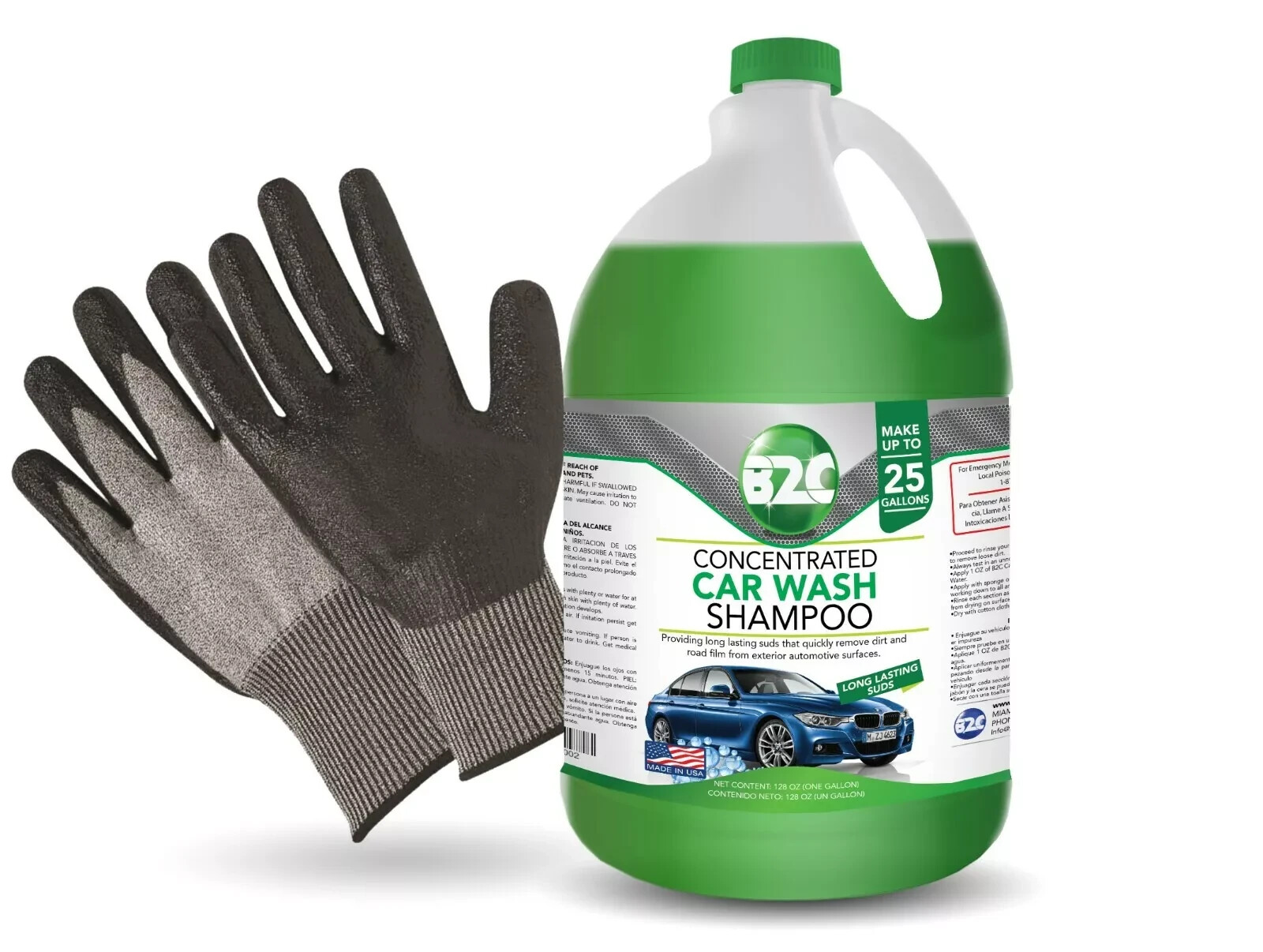 Car Wash Foam – Soap Waxy Shine -Detailing Soap + Wax ,Car Products with glove