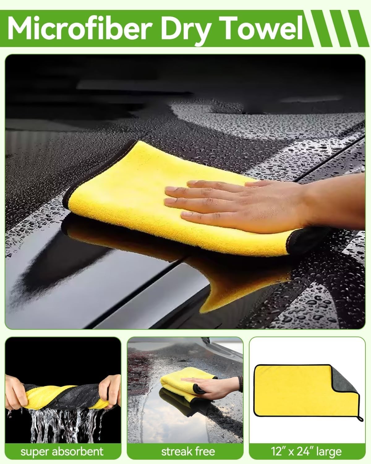 8Pcs Car Wash Kit, 62’’ Car Wash Brush with Long Handle, Microfiber Carwash K…