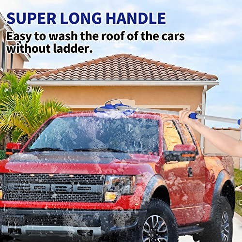 62” Car Wash Brush Kit – Long Handle Chenille Microfiber Mop Mitt, Scratch-Free