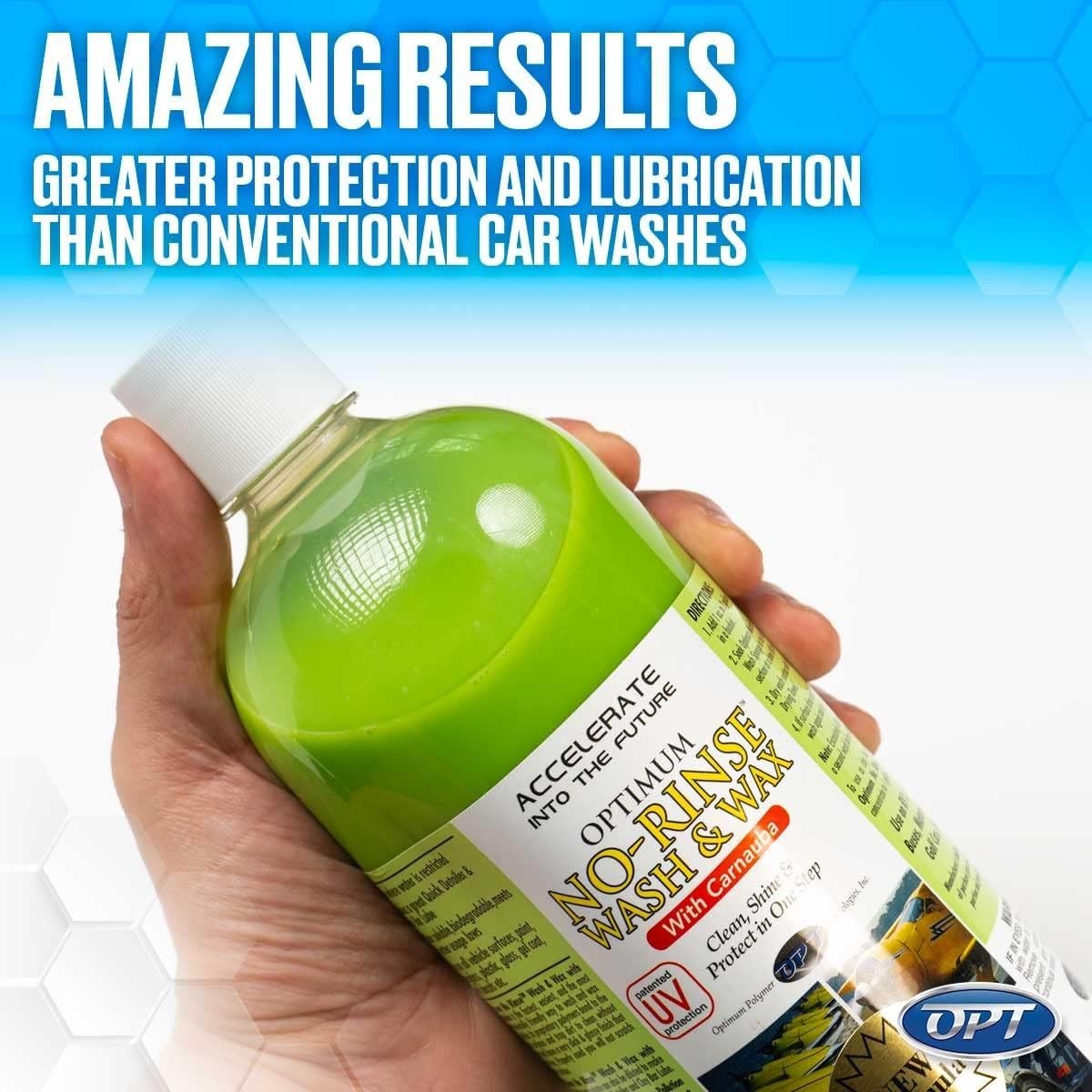 Optimum No Rinse Wash & Wax 8 oz – Eco-Friendly Car Shine with UV Protection