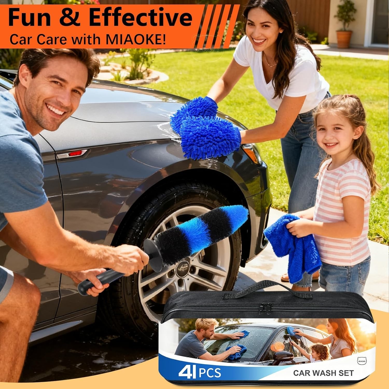 41Pcs Professional Car Detailing Kit, Car Wash Kit with Portable Handbag, Wet…