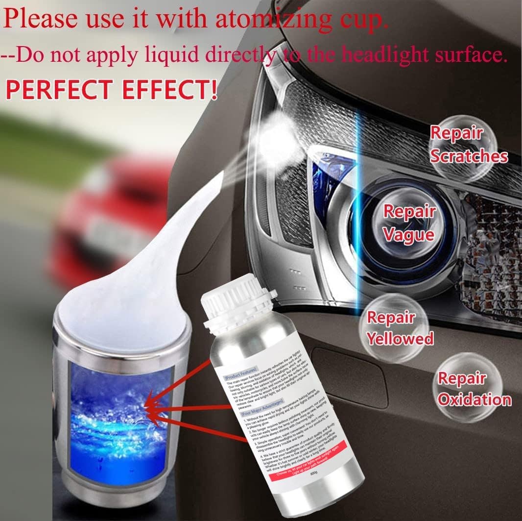 800g Auto Headlight Restoration Liquid, Car Repair Fluid 600ML