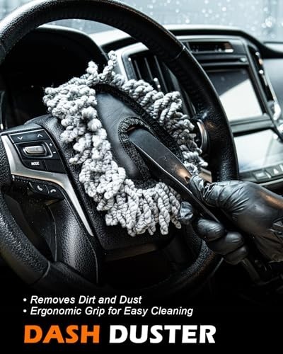 18-Piece Car Interior Cleaning Kit – Windshield Cleaner Tool, Microfiber Pads &