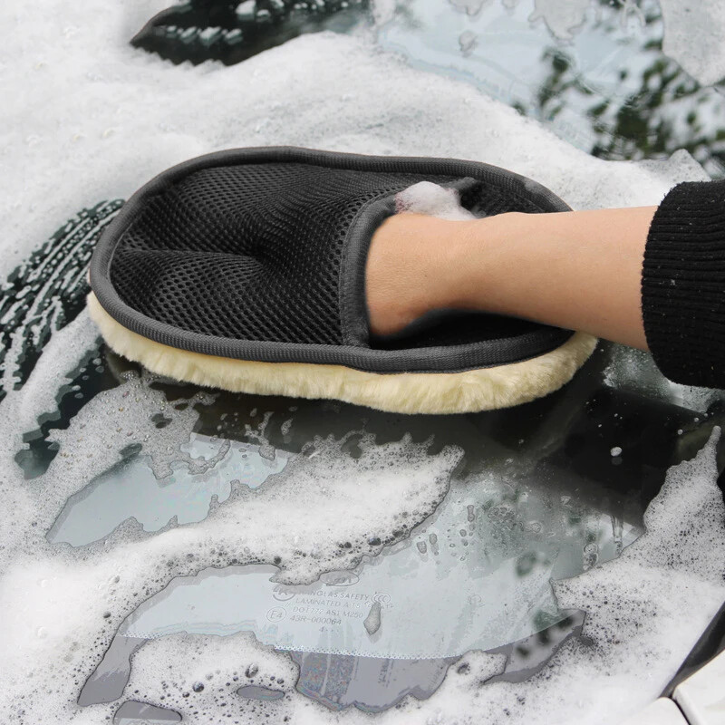 1 Piece Car Bumper Cleaning Washer Car Styling Wool Soft Car Washing Gloves
