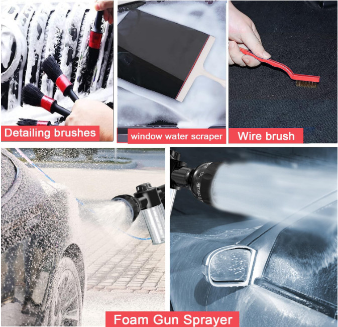 Kit De Herramientas De Limpieza De Coches Esponja Microfibra Lavado De Autos Set