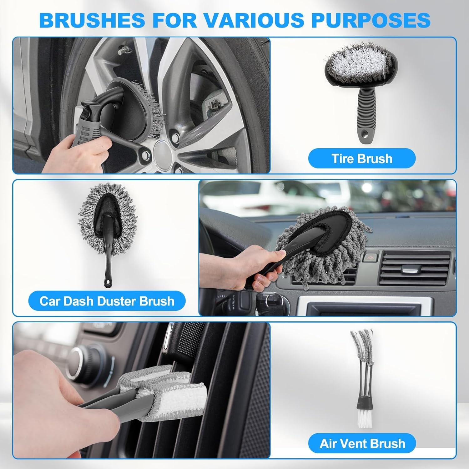 Car Detailing Kit, Car Detailing Brush Set, Car Cleaning Drill Brush Kit with…