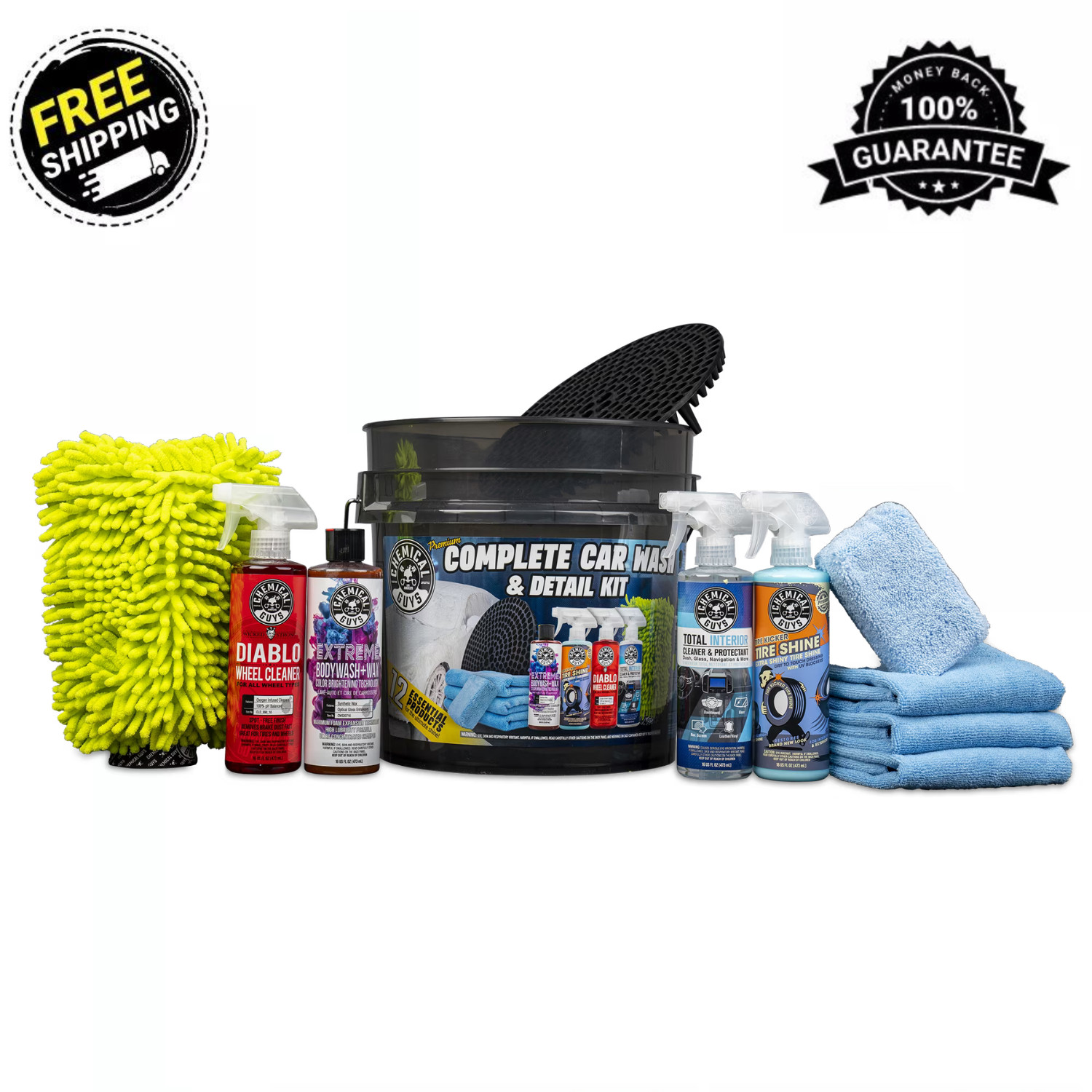 Chemical Guys 12 Piece Premium Complete Car Wash & Detail Kit