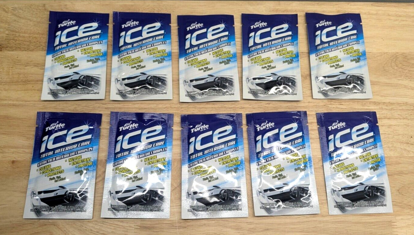 Discontinued New Old Stock Lot of 10 Turtle Wax Ice Total Interior Care Wipes
