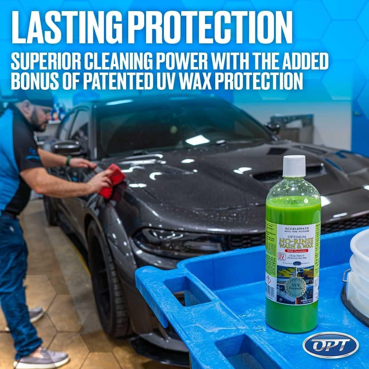 Optimum No Rinse Wash & Wax 8 oz – Eco-Friendly Car Shine with UV Protection