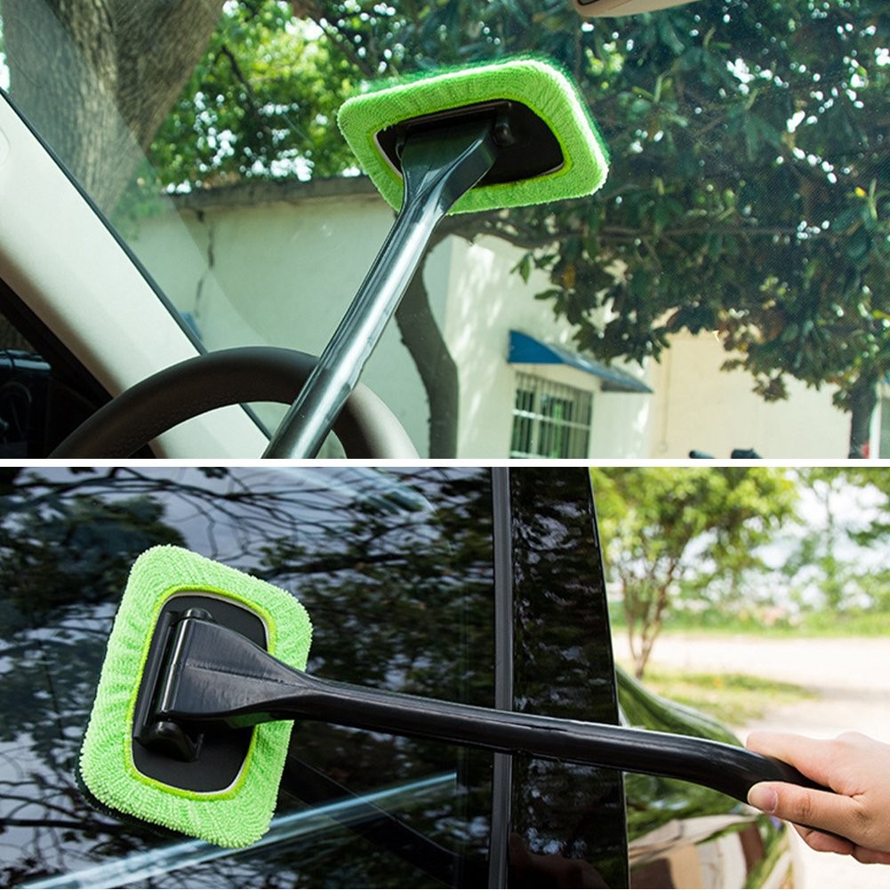 1×Windshield Cleaning Tool Car Window Wiper Cleaner Glass Brush & 5 Reusable Pad