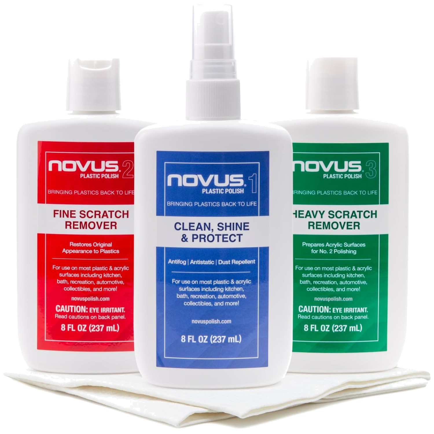 Plastic Cleaner & Shine Kit | Scratch Remover Trio