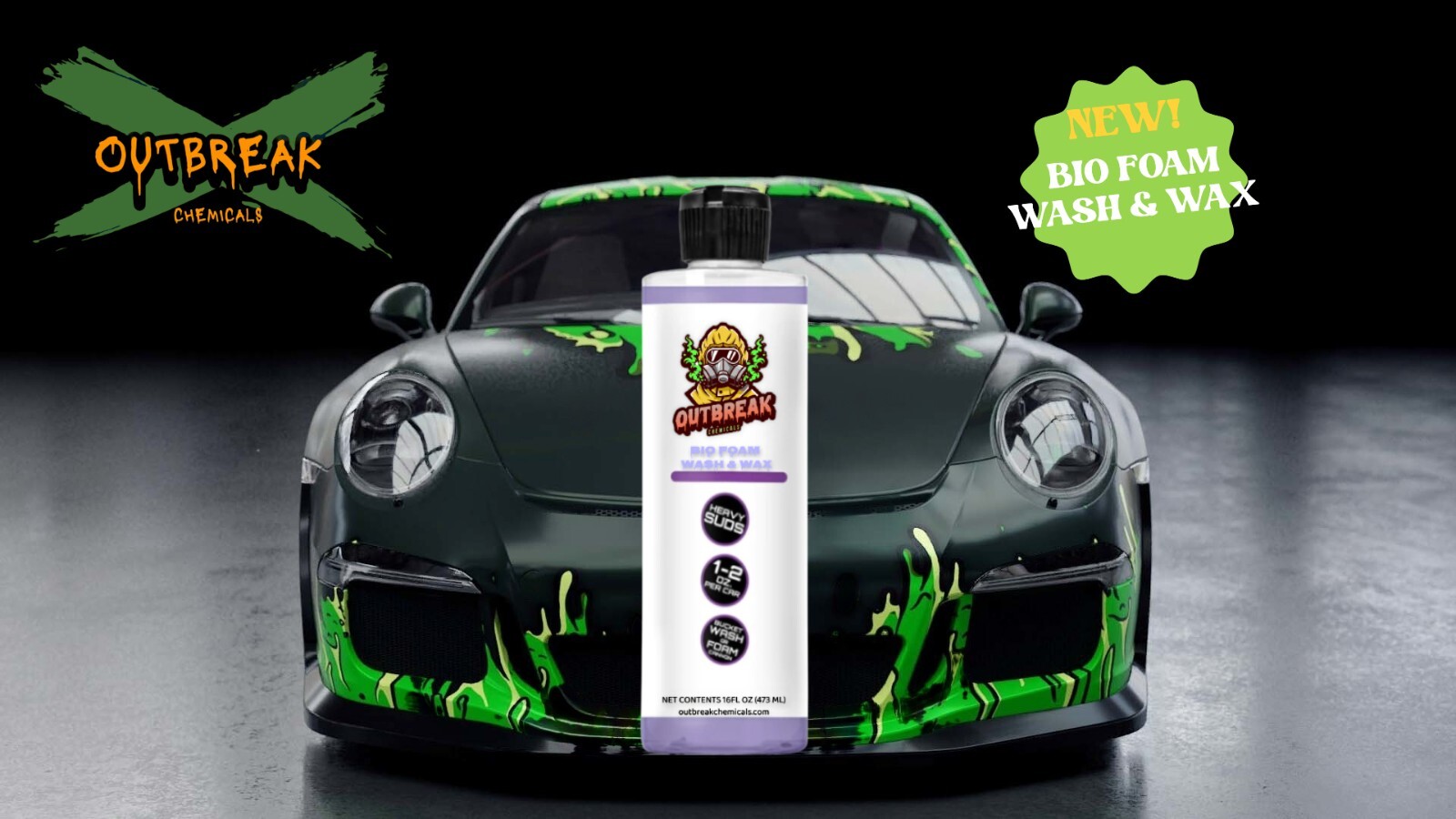 Outbreak Chemicals Premium Car Wash Shampoo – High Foam, Streak-Free, PPF Safe