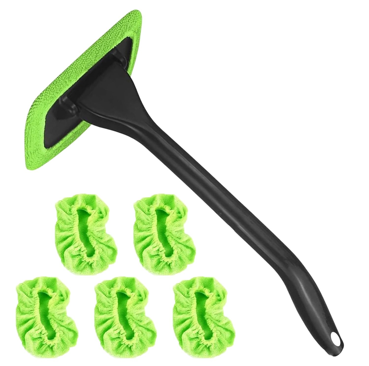 1×Windshield Cleaning Tool Car Window Wiper Cleaner Glass Brush & 5 Reusable Pad