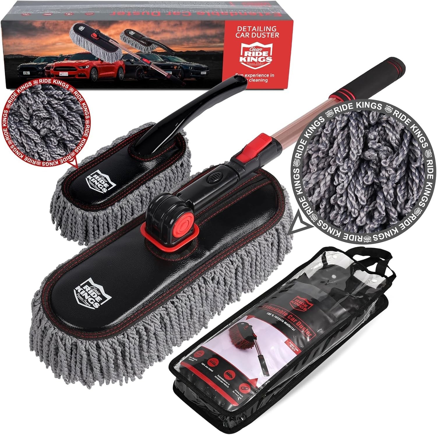 Extendable Car Duster Kit – Scratch Free Brush Mop